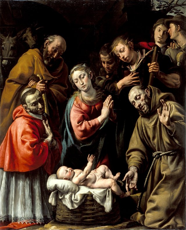 Adoration of the Shepherds with Saints Francis and Carlo Borromeo by Tanzio da Varallo