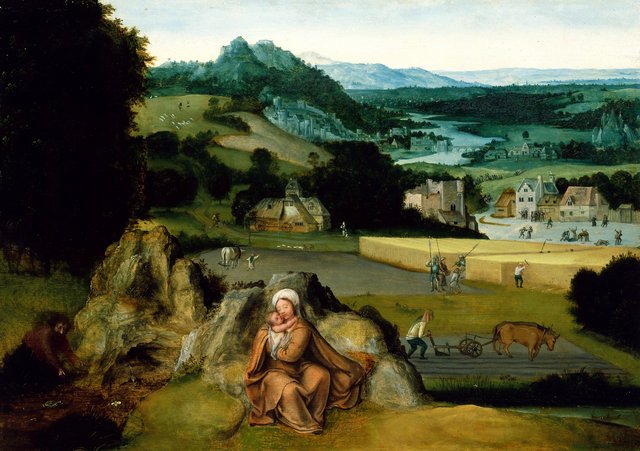 Rest on the Flight into Egypt and the Miraculous Field of Wheat by Joachim Patinir
