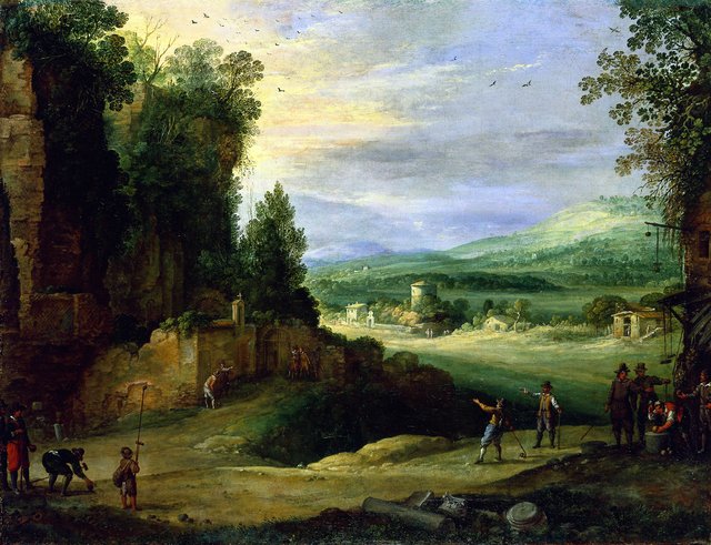 Landscape with Men Playing 'Mail  la Chicane' by Paul Bril