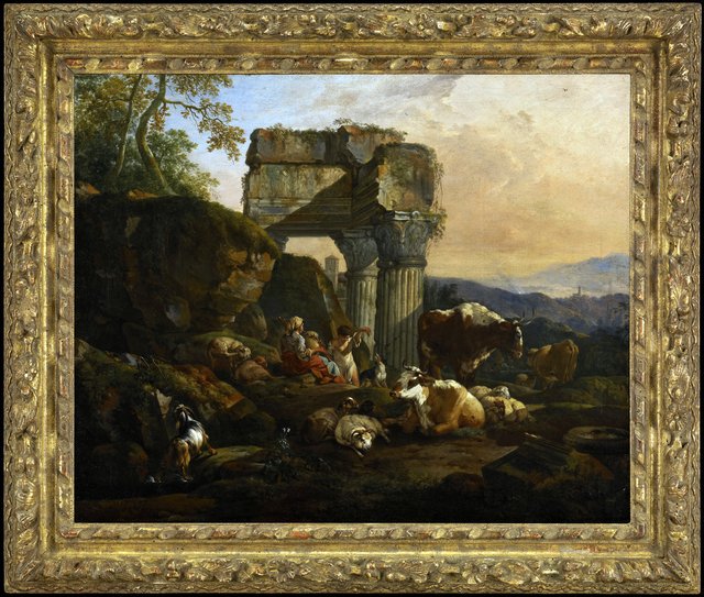 Roman Landscape with Cattle and Shepherds by Johann Heinrich Roos