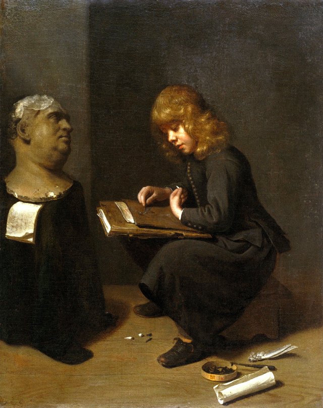 Boy Drawing before the Bust of a Roman Emperor by Michiel Sweerts