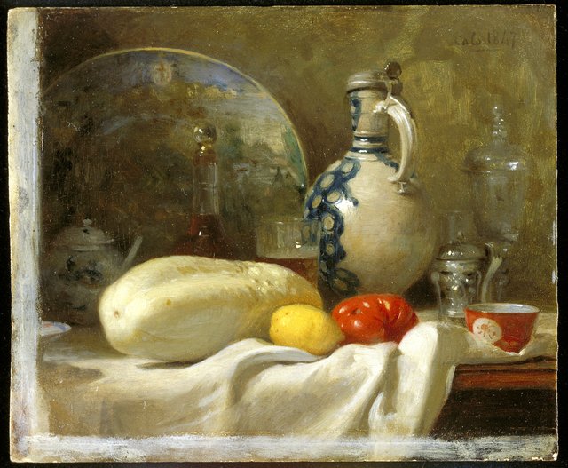 Still Life with a Cucumber and a Pitcher by Adolphe-Félix Cals