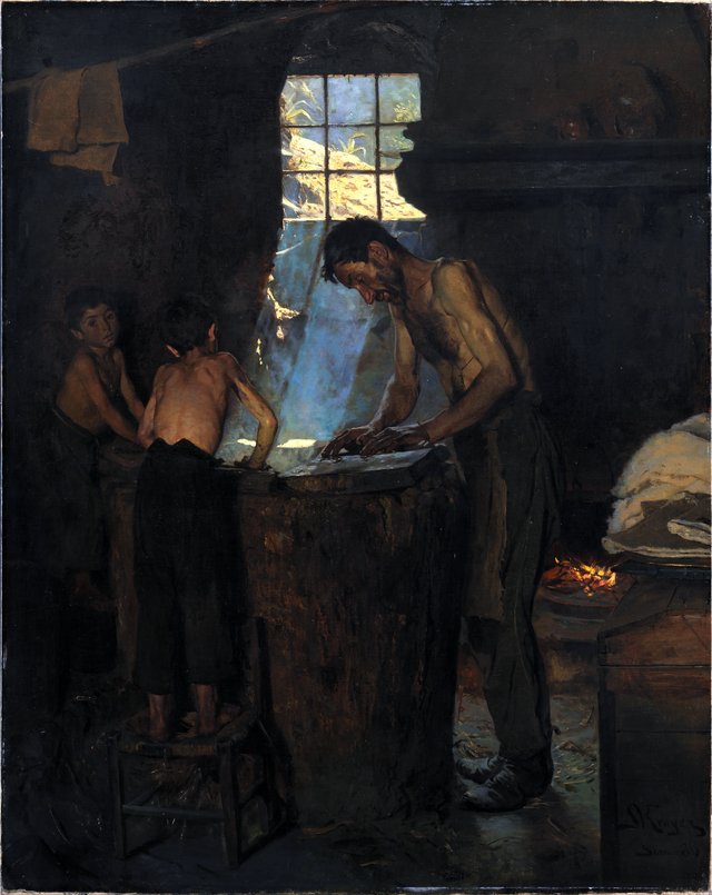 Hatters in an Italian village by Peder Severin Krøyer