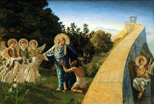 Christ leads the thief into paradise by Joakim Skovgaard