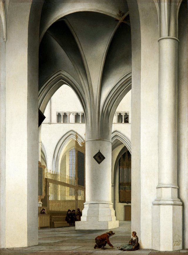 View of the north choir of the St. Bavokerk, Haarlem by Pieter Jansz. Saenredam