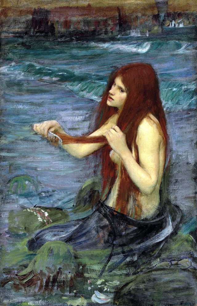 Sketch for A Mermaid by John William Waterhouse