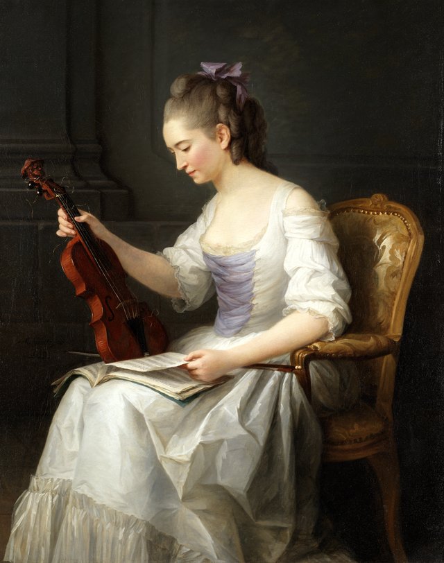 Portrait of a violinist by Anne Vallayer-Coster