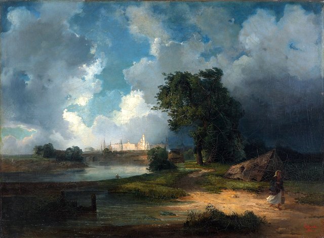 View of the Kremlin from Krimsky bridge in Inclement Weather by Alexei Savrasov