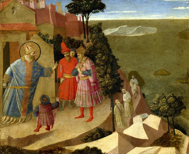 Saint Romuald Forbidding Entry to the Monastery to Emperor Otton III by Fra Angelico