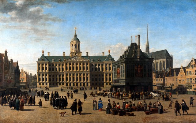 The Dam in Amsterdam by Gerrit Adriaenszoon Berckheyde