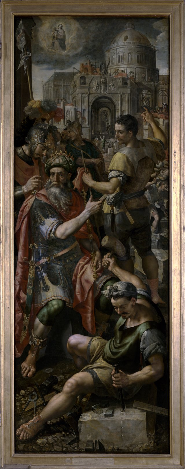 The Emperor Constantine erecting a church dedicated to Saint George by Maerten de Vos