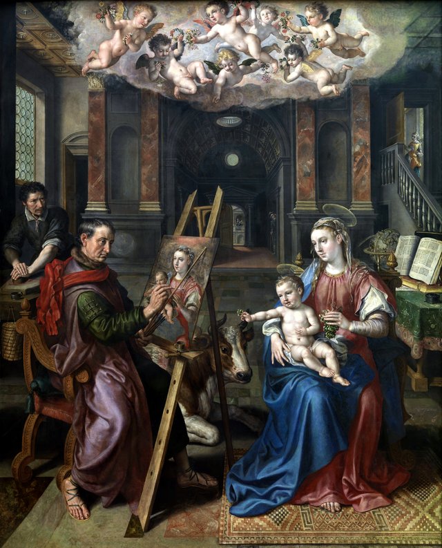 Saint Luke painting the Madonna by Maerten de Vos