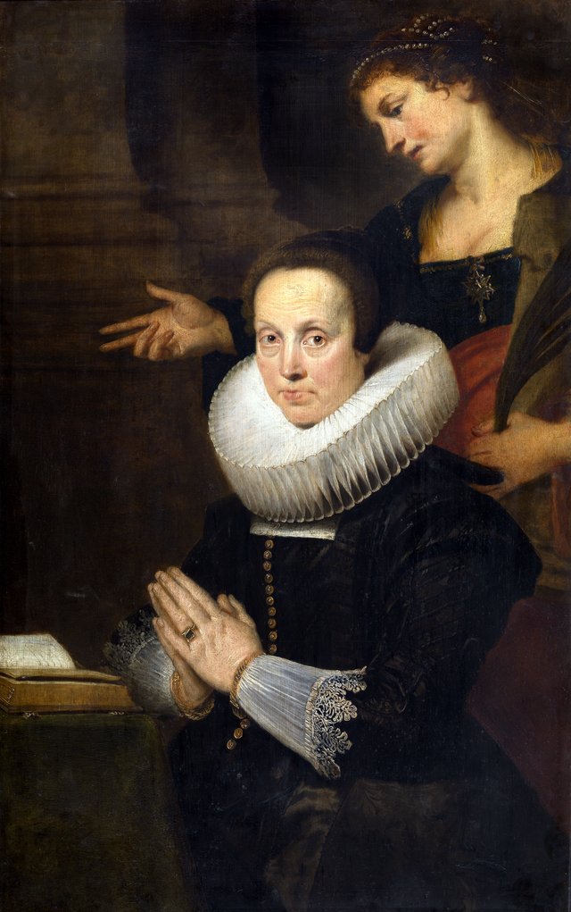 Barbara Kegeleers with Saint Barbara by Cornelis de Vos