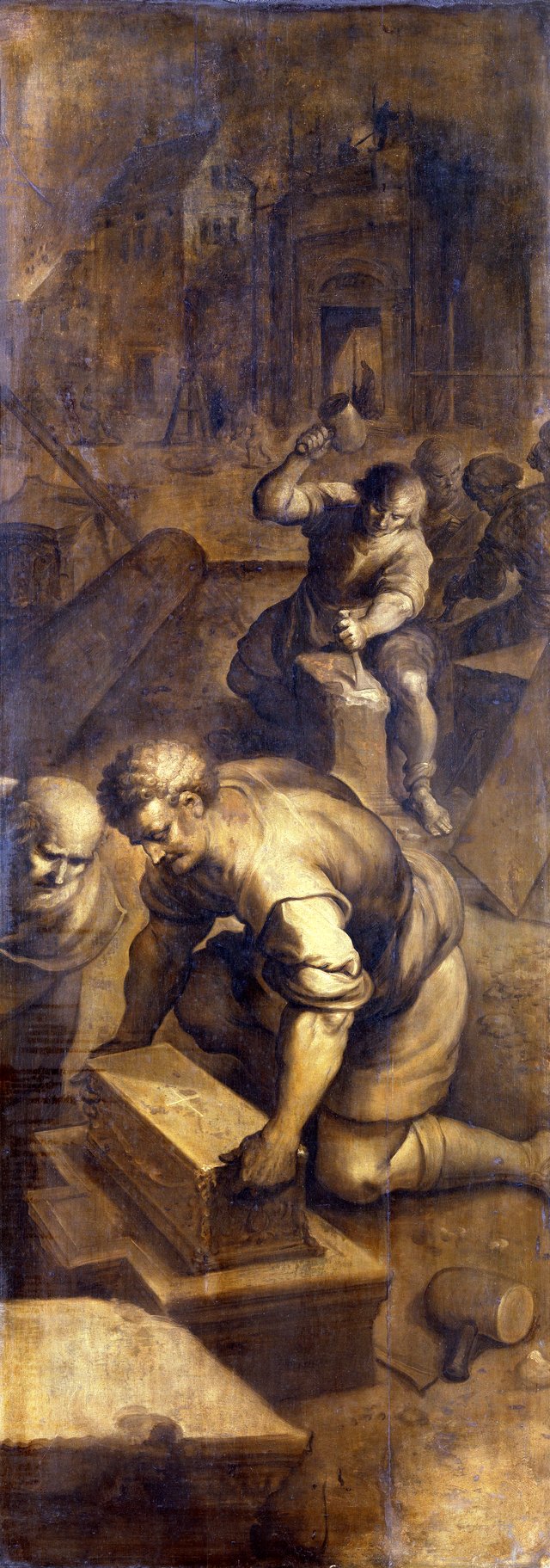 The Four Crowned at work by Frans Francken the Younger