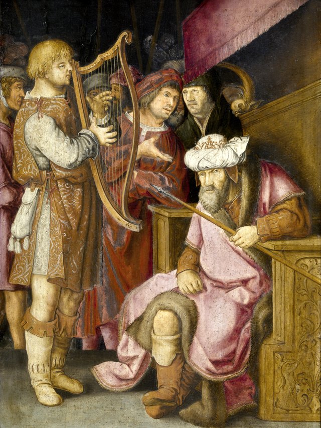 David Playing his Harp for Saul by Lucas van Leyden