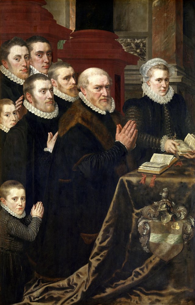 Gillis de Smidt with seven children by Adriaen Thomasz. Key