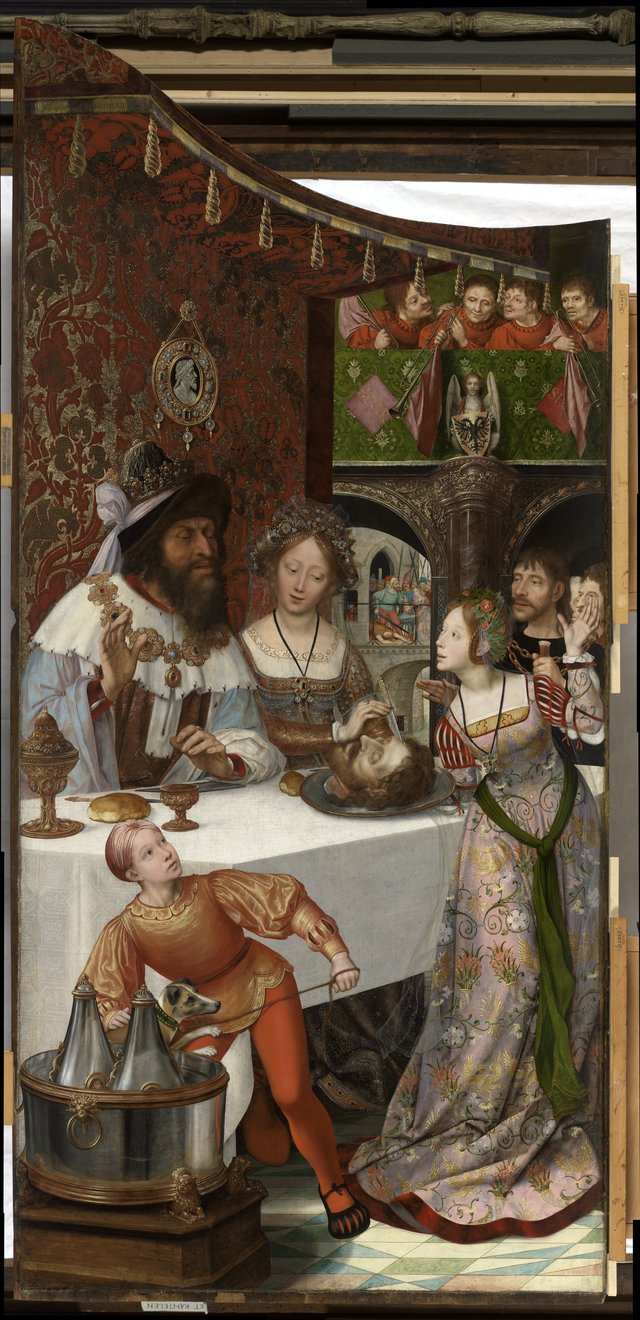 Salome is given the head of John the Baptist by Quinten Metsys