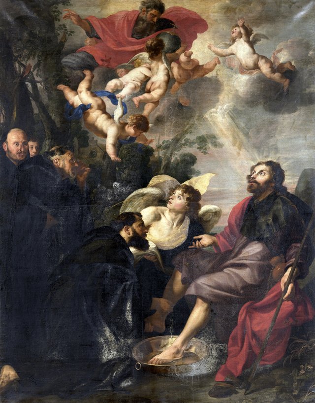 Saint Augustine Washes the Feet of Christ by Theodoor Rombouts