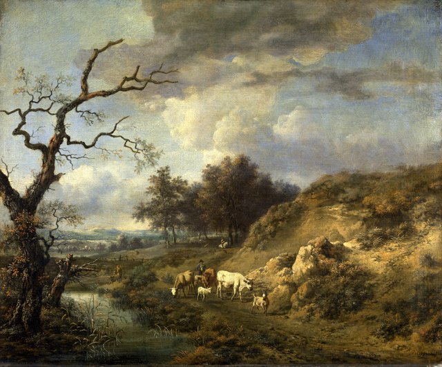Landschap met vee by Jan Wijnants
