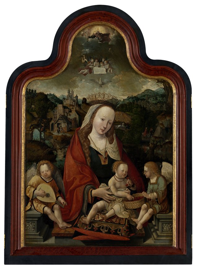 Madonna and Child with angels by Jacob Cornelisz van Oostsanen