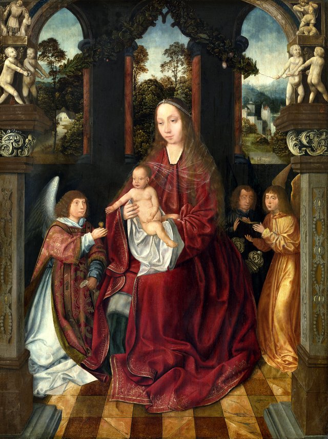 Madonna with Angels by Master of the Holy Blood