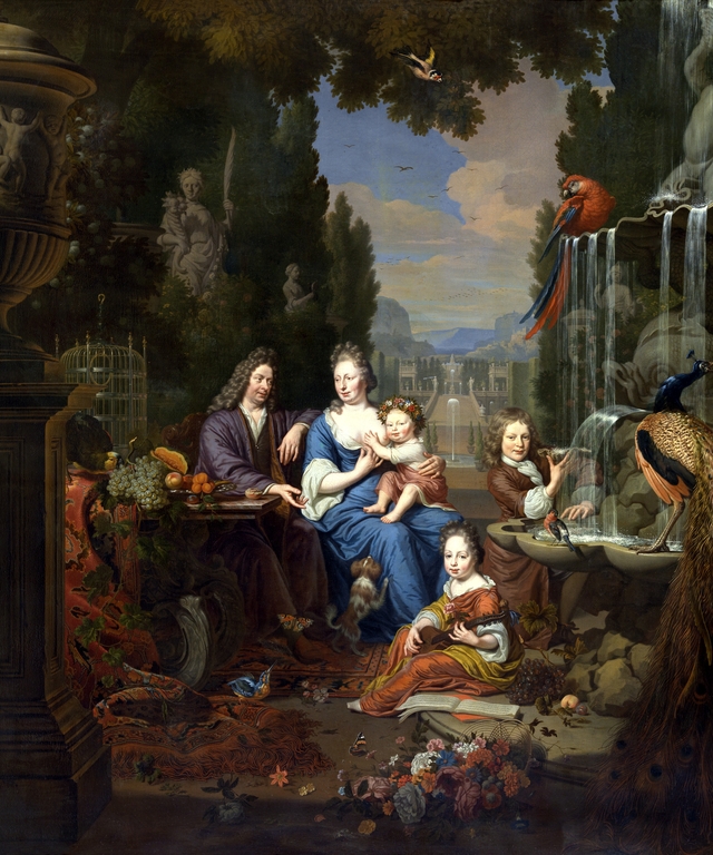 Self portrait of Michiel van Musscher (1645-1705) with his family by Michiel van Musscher
