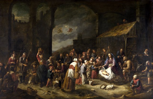The Adoration of the Shepherds by Gillis van Tilborgh