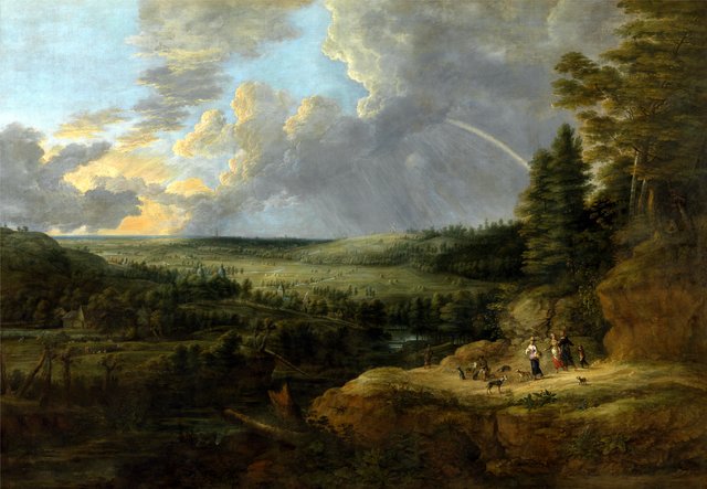 Landscape with Rainbow by Lucas van Uden
