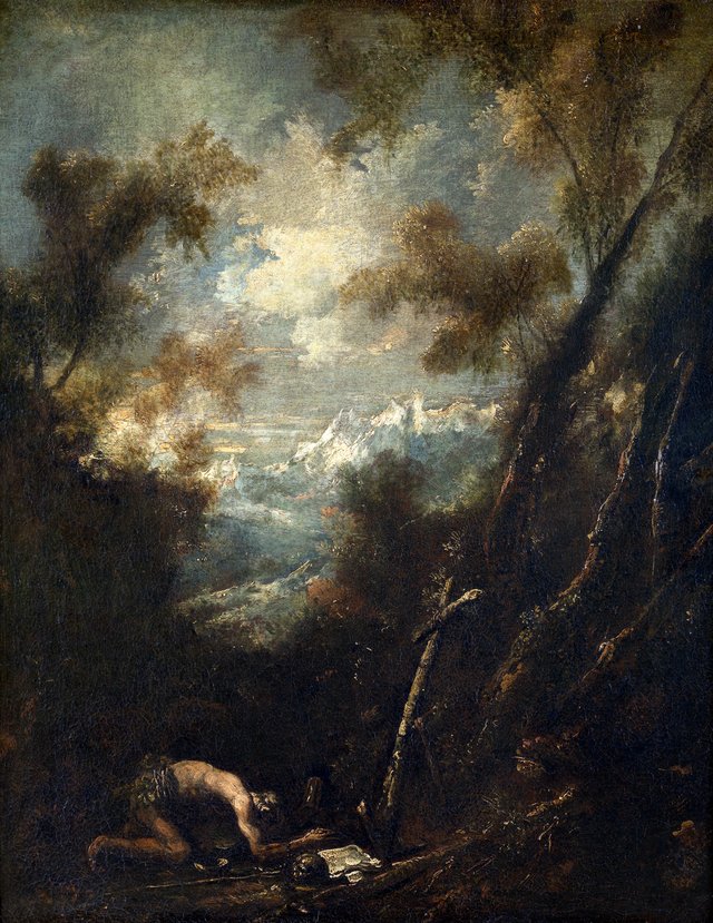 Saint Jerome in a Landscape by Alessandro Magnasco