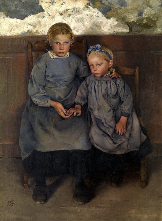 Les Boëchelles. Two Walloon Peasant Children by Léon Frédéric