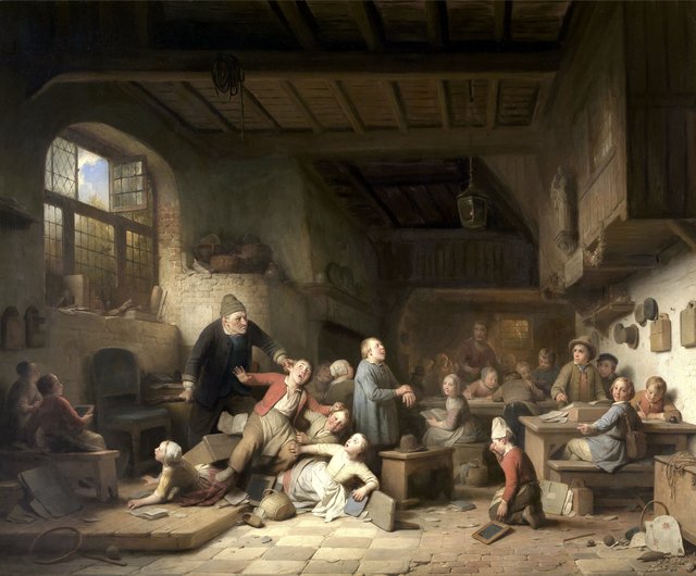 The Village School by Ferdinand de Braekeleer the Elder