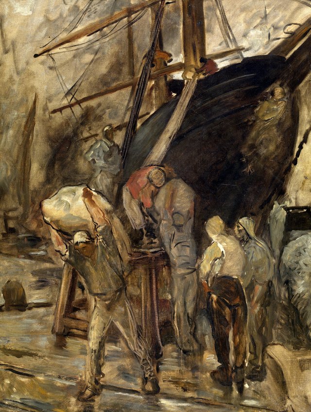 Unloading a Sailing Ship by Constantin Meunier