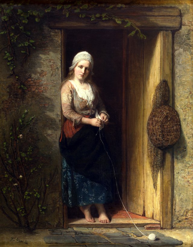 Ida, the Fisherman's Daughter at the Doorway by Jozef Israëls