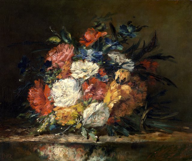 Bloemen by Narcisse Virgilio Díaz