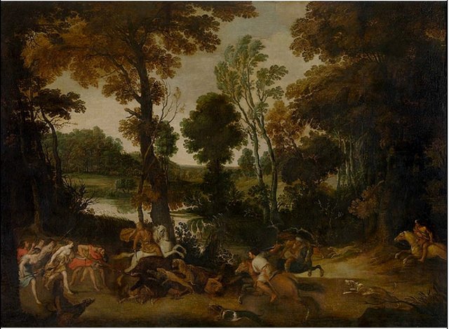Landscape with Hunt of Meleager and Atalanta by Jan Wildens