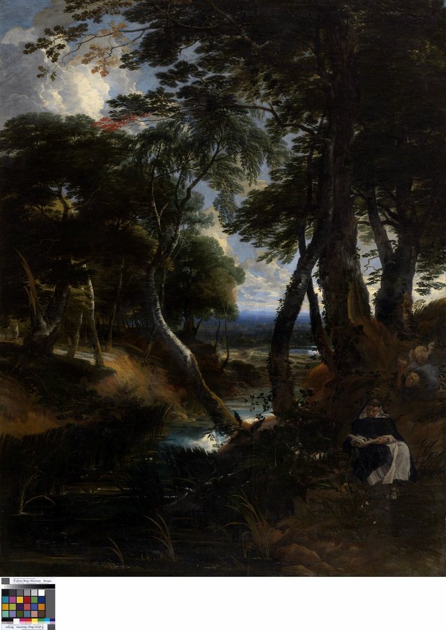 Wooded Landscape with Saint Dominic by Lucas Achtschellinck