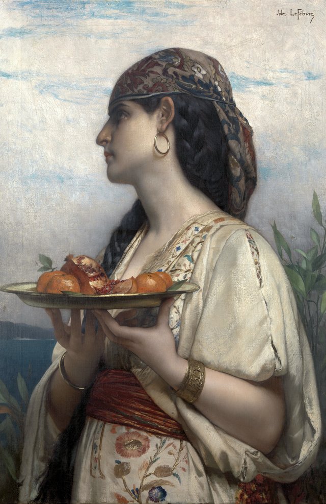 Slave with a Bowl of Fruit by Jules Lefebvre