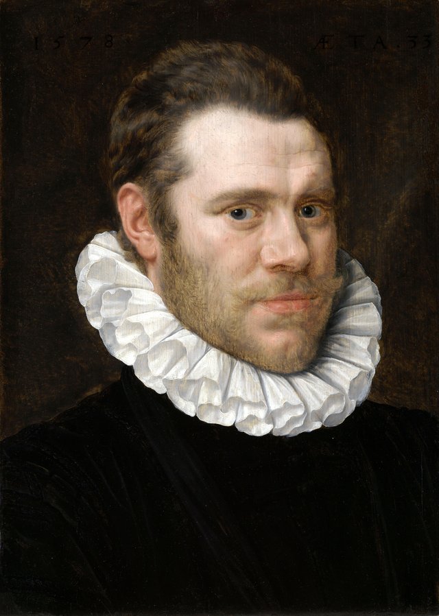 Portrait of a man by Adriaen Thomasz. Key