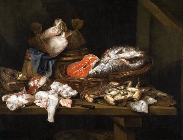 Still Life with Fish and Crustaceans by Abraham van Beijeren