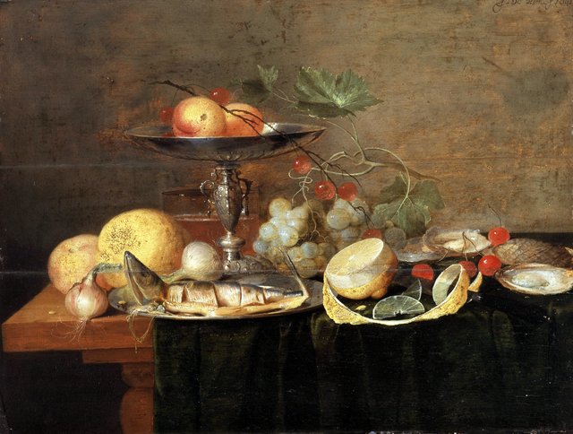 Still Life with Herring and Fruits by Jan Davidsz. de Heem