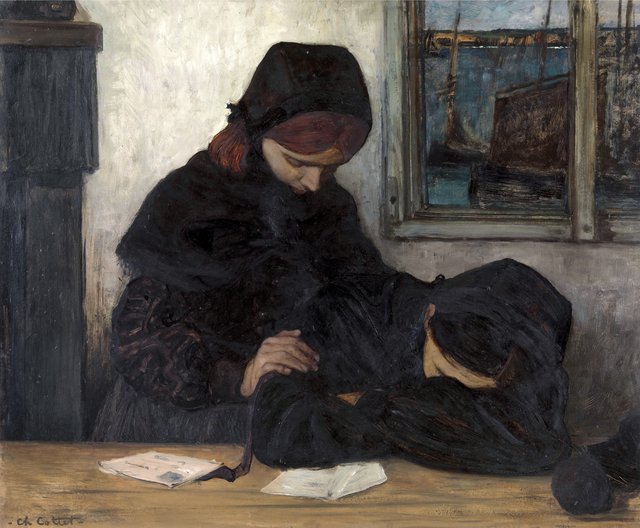 Mourning in Ouessant by Charles Cottet