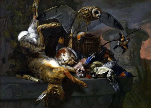 Still life with owl by Pieter Boel