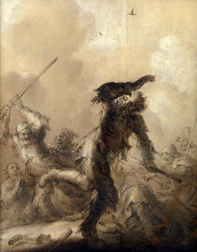 Dicing, Drabbing and Drinking Bring Man to Destruction by Adriaen van de Venne