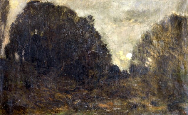 Rising moon in Barbizon by Charles-François Daubigny