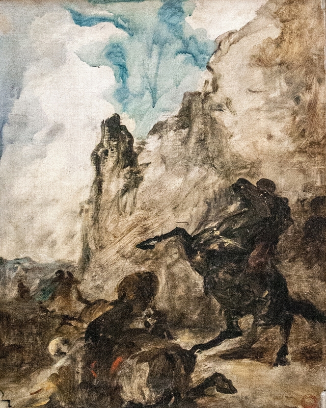 Lion hunting by Eugène Fromentin