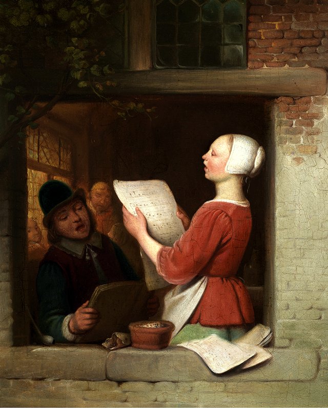 De zangers by Ferdinand de Braekeleer the Elder