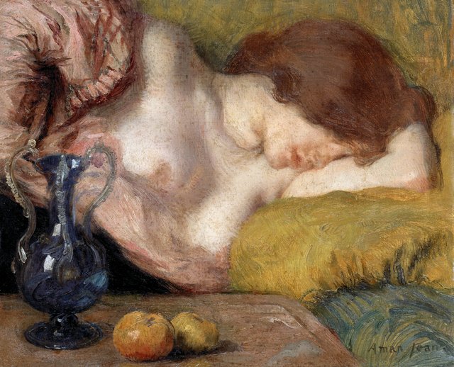 The Apples or Young Woman Sleeping by Edmond Aman-Jean
