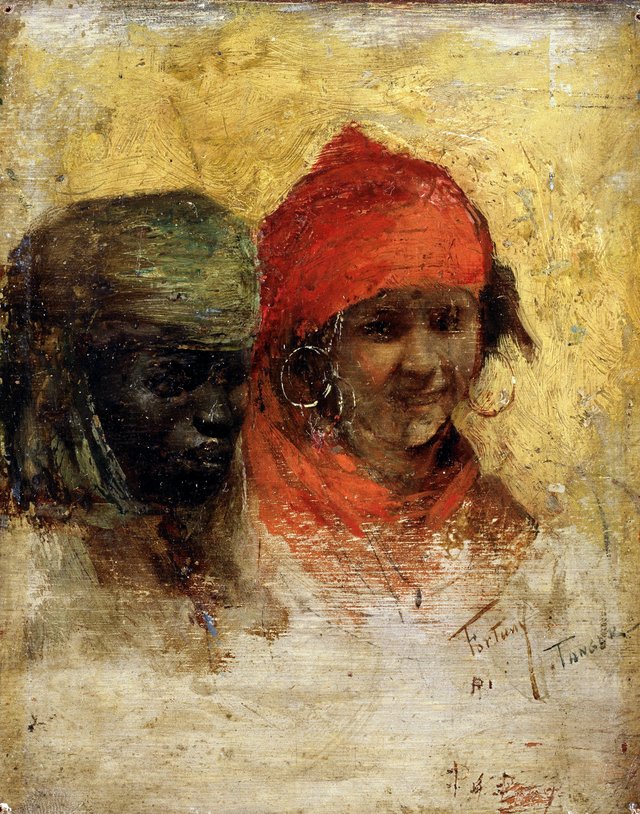 A Black and a Moroccan Woman in Tanger (study) by Mariano Fortuny Marsal