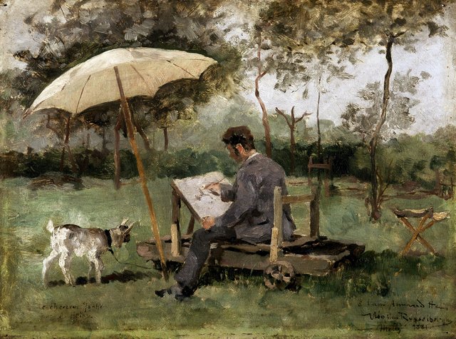 Armand Heins Painting Outdoors by Théo van Rysselberghe