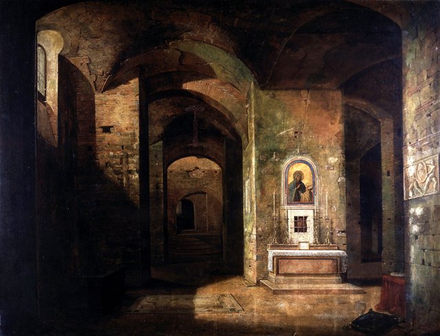 The Crypt of the San Martino ai Monti Basilica in Rome by François Marius Granet